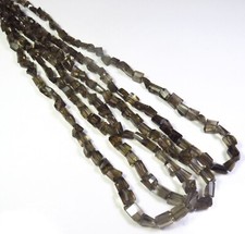 Natural Smoky Quartz Nugget Faceted Gems Tumble Beads 6-9mm 16"Strand LC-1459