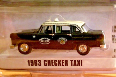 Greenlight 1:64 1963 Checker Cab Taxi A Scacchi - Dallas Texas - Auto Pressofusa - Foto 3