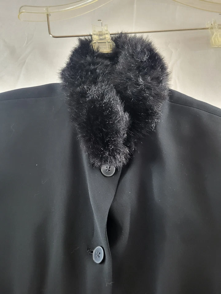 Chaqueta De Colección Lauren Ralph Lauren Para Mujer Talla M Rara Imitación Piel Vegana Seda Negra Años 90  Foto 2 de 4