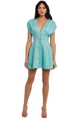 NICHOLAS Linen Claudia Dress Blue Mini Casual Size 10 AU RRP 395 WITH  DEFECTS | eBay UK