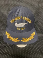 Vintage USS John F. Kennedy CV 67 New Era Hat Made in USA Dupont Visor Med-Large