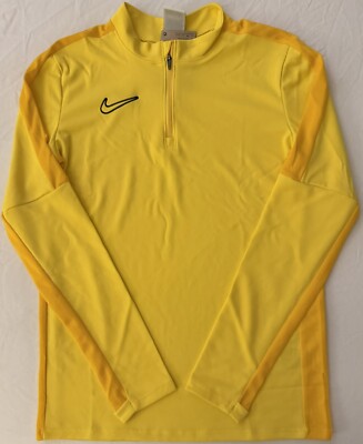 Nike Academy Pro Drill Fleece Yellow 1/4 Pullover Top DR1356-719 Kids Sz: Large