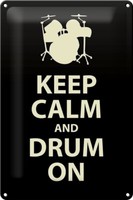 Blechschild Spruch 20X30 Cm Keep Calm And Drum On Geschenk Deko Schild Tin Sign