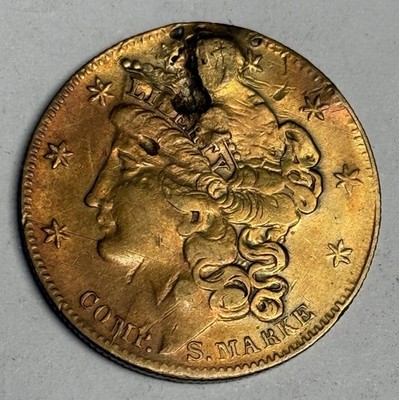 1860 s German Compositions Spiel Marke Token in Bronze (28mm) Germany Gaming