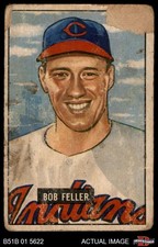 1951 Bowman #30 Bob Feller Indians HOF AUTHENTIC