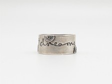 Signed 300 Designer 9mm Sterling Silver Band Ring SZ 6.5