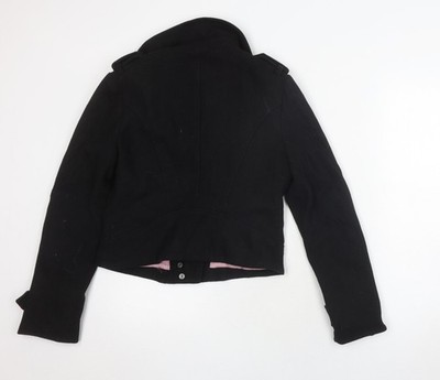 River Island Damen schwarze Motorradjacke Größe 10