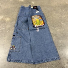 VTG SARALI Wide Leg Baggy Y2K Character Skate Jeans Hip Hop JNCO Style Rave 32