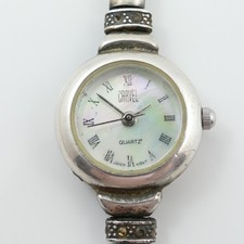 Carvel Ladies .925 Silver Gemstone Quartz Wristwatch