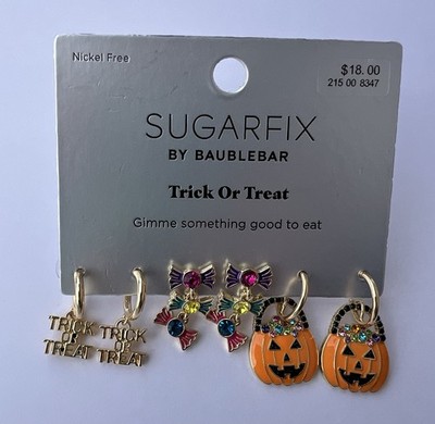 New Sugarfix Baublebar Earrings  Trick Or Treat  Halloween Pumpkin Candy