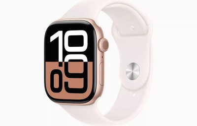 Apple Watch Series 10 46mm Oro (Cinturino In Gomma Rosa M/L)