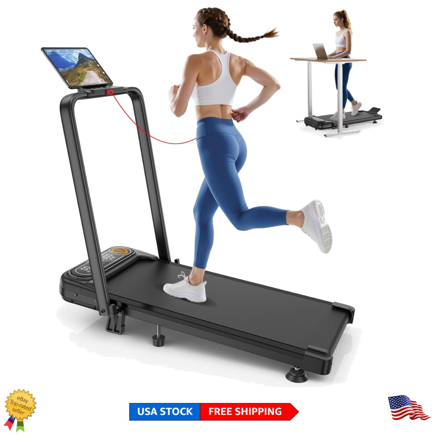 Upgrade Your Home Gym: 4-in-1 Foldable Treadmill - 3.5HP Low
