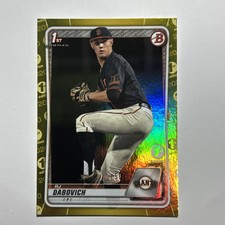 2020 Bowman Draft - R.J. Dabovich #BD-148 Gold Foil/50 (RC)