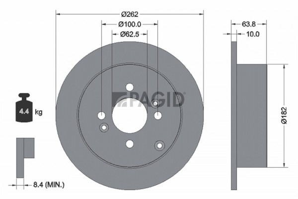 2X Bremsscheibe Pagid 54613NC FüR Hyundai I20 1 PB PBT Getz TB Accent 3 MC Crdi-image