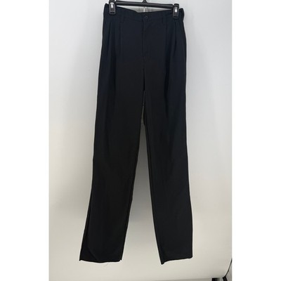 Fashion Seal Uniforms Pleated Trousers Mens 28W Black Raw Hem  Dark Academia