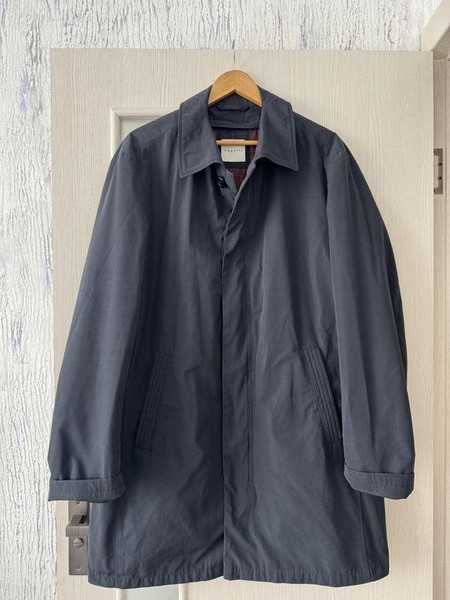 Men Bugatti Trench Coat Black Polyester 40 /L / 48
