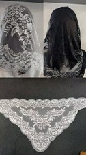 Set Of 2 X Mass Veil Triangle Head Covering Religious Church Scarf Veil Shawl