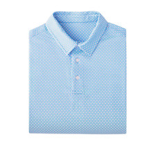 Member's Mark Men's Blue Pattern Performance Polo Shirt-Size Small-NWT