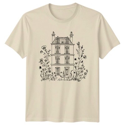Charmantes Pariser Wohnhaus Damen T-Shirt Französische Architektur