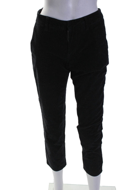 Vince Women's Hook Closure Flat Front Straight Leg Pants Black Size 2