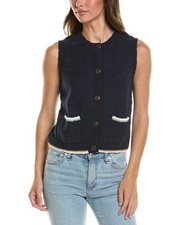 Autumn Cashmere Contrast Knit Vest Women's