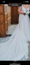 David's Bridal Women's Wedding Dress Size 18W With Detachable Feathers