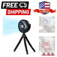 Portable Stroller Fan, 3-Speed Rechargeable Clip-On with 360  Flexible Tripod...