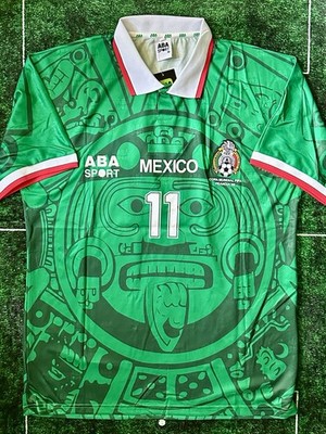 Cuauhtemoc Blanco Mexico National Futbol Team 1998 Retro Green