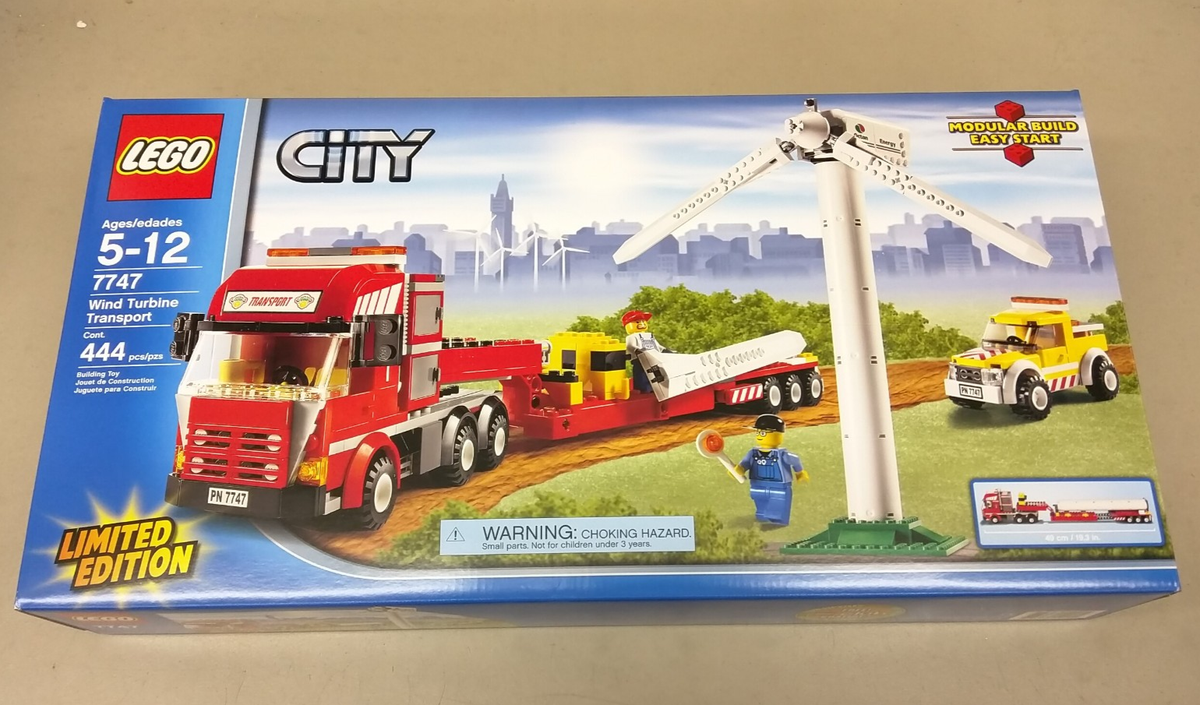LEGO City 7747 Wind Turbine Transport NEW! Semi Truck Flat Bed 