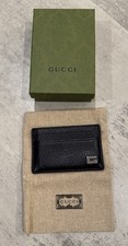Authentic Gucci Mens Black Leather Card Case Mod. 739361 1AAJA-003 1193
