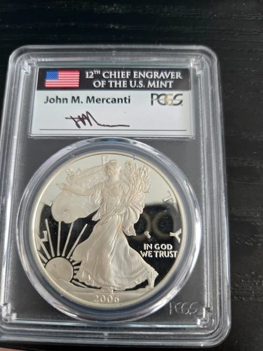 2006-W American Silver Eagle Proof - PCGS PR70 DCAM John Mercanti