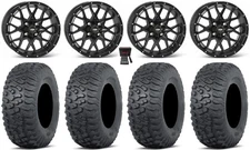 ITP Hurricane 14" Wheels Black 30" Terra Hook Tires Kawasaki Brute Force IRS