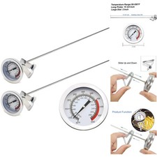 2 Pk 15" Turkey Candy Thermometers with Stainless Steel Clips for Deep Frying