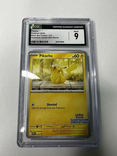 Pikachu 214 Black Star Promo Illustration Contest 2024 Winner CGC 9MINT