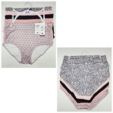5Pk GLORIA VANDERBILT Women M Plus 1X Microfiber Brief Panties Beige Black Pink