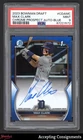 2023 Bowman Chrome Draft Blue Refractor Max Clark 1ST ROOKIE AUTO 096/150 PSA 9