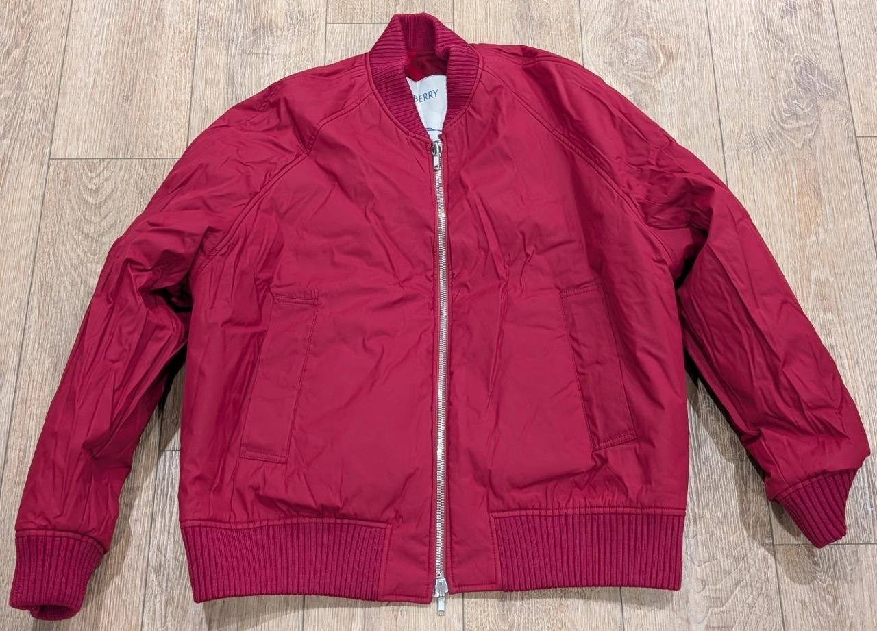$2890 Mens Burberry Reversible Bomber Jacket Ripple Red IP Check XL thumbnail 6