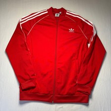 Adidas Track Jacket Youth XL Adicolor Classics SST Red Full Zip Trefoil Running
