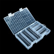 AA AAA Battery Storage Box Organizer Holder Clear Plastic Case Container Port...