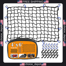 4x6 Ft Cargo Net For Truck Bed Stretch To 8x12 Ft Heavy Duty Bungee Netting 4x6 Ft Cargo Net For Truck Bed Stretch To 8x12 Ft Heavy Duty Bungee Netting