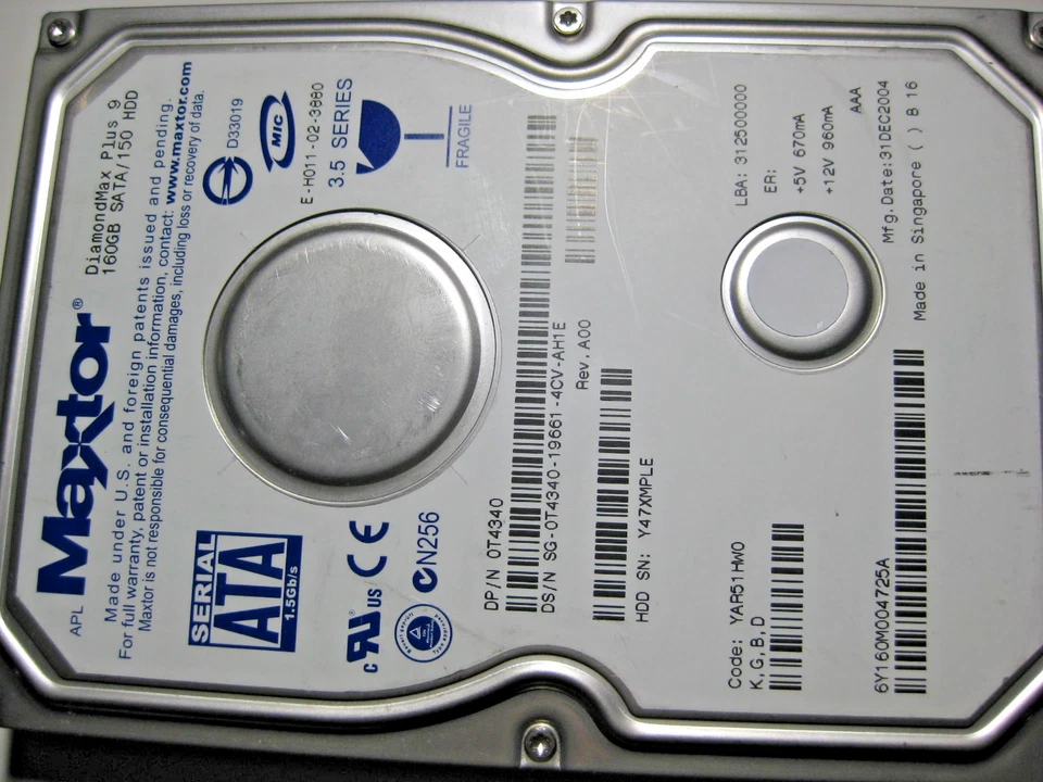 Maxtor DiamondMax Plus 9 160 GB Sata/150 3.5'' Internal Hard Drive, GREAT! - Image 4 of 4