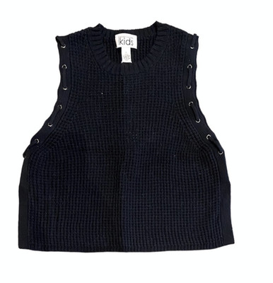 Autumn Cashmere Sleeveless Tabard Grommet Lacing Detail Navy 8 10 12 14 NWT $99