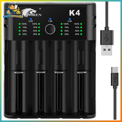 Universal Akku Ladegerät 4 Slots 2A USB-C für 18650 Li-Ion NiMH AA AAA