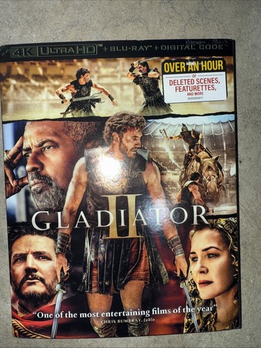 Gladiator II (3 DISC Set, 4K UHD, Blu-ray + Digital Code, 2024) NEW W/SLIPCOVER