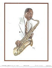 Vintage 1982    Art Prints  8  x  10   'TENOR SAX PLAYER '' LOW BIDS