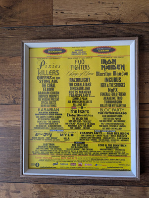 Reading & Leeds Festival 2005 Full Line-up Framed NME Page Ideal Gift
