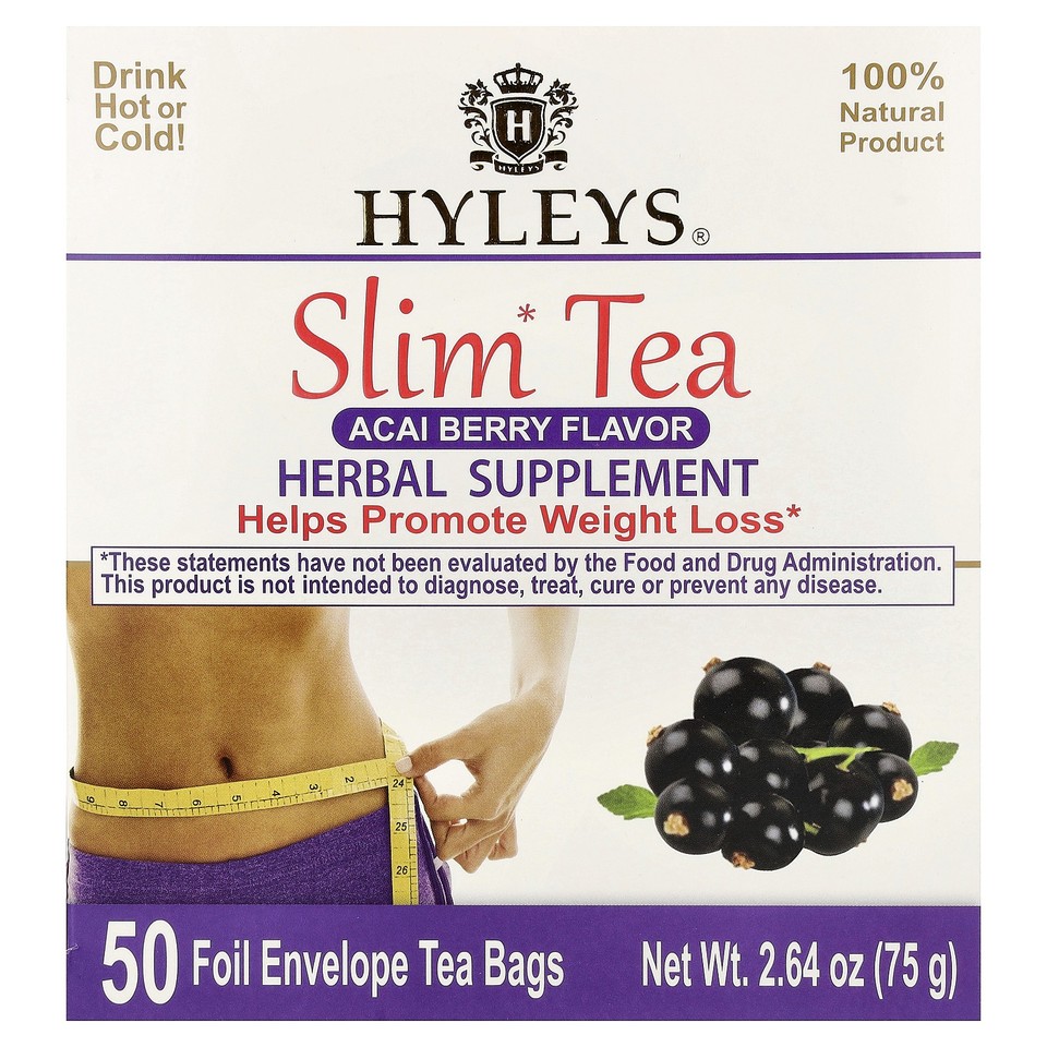Slim Tea, Acai Berry, 50 Foil Envelope Tea Bags, 2.64 oz (75 g)