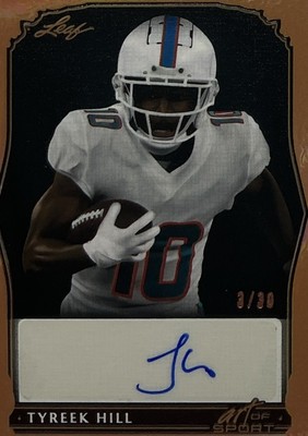 Tyreek Hill Auto PSA 7/10 -2023 Leaf Art Of Sport 'Bronze' /30