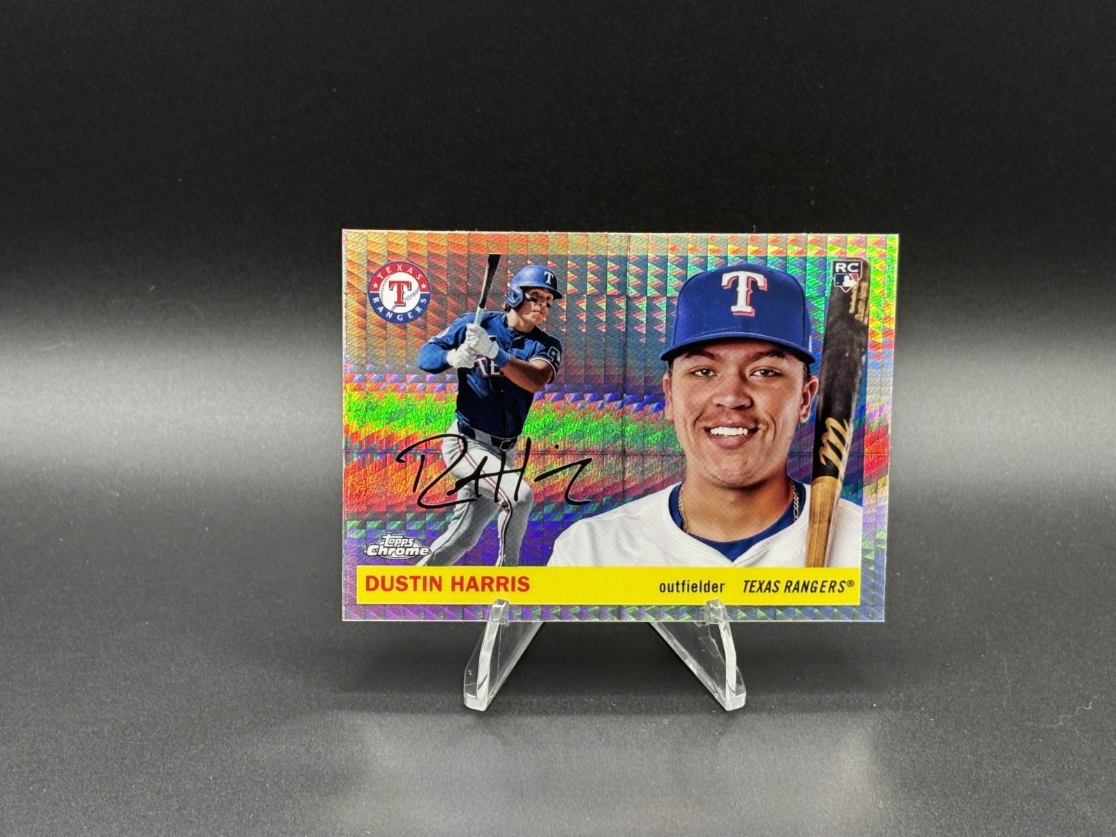 2025 Topps Chrome Platinum Dustin Harris #223 Prism Rookie (RC) Rangers