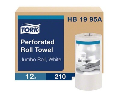 Tork Jumbo Hand Paper Towel Rolls, (HB1995A), 210 Sheets/Roll - Case of 12 Rolls